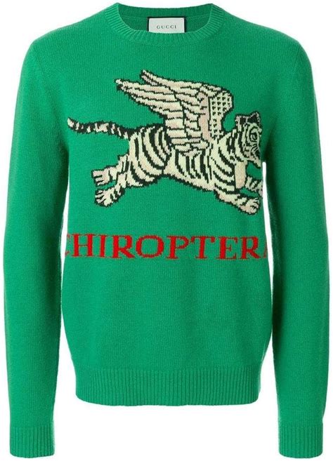 gucci tiger striped wool sweater men|gucci flying tiger sweater.